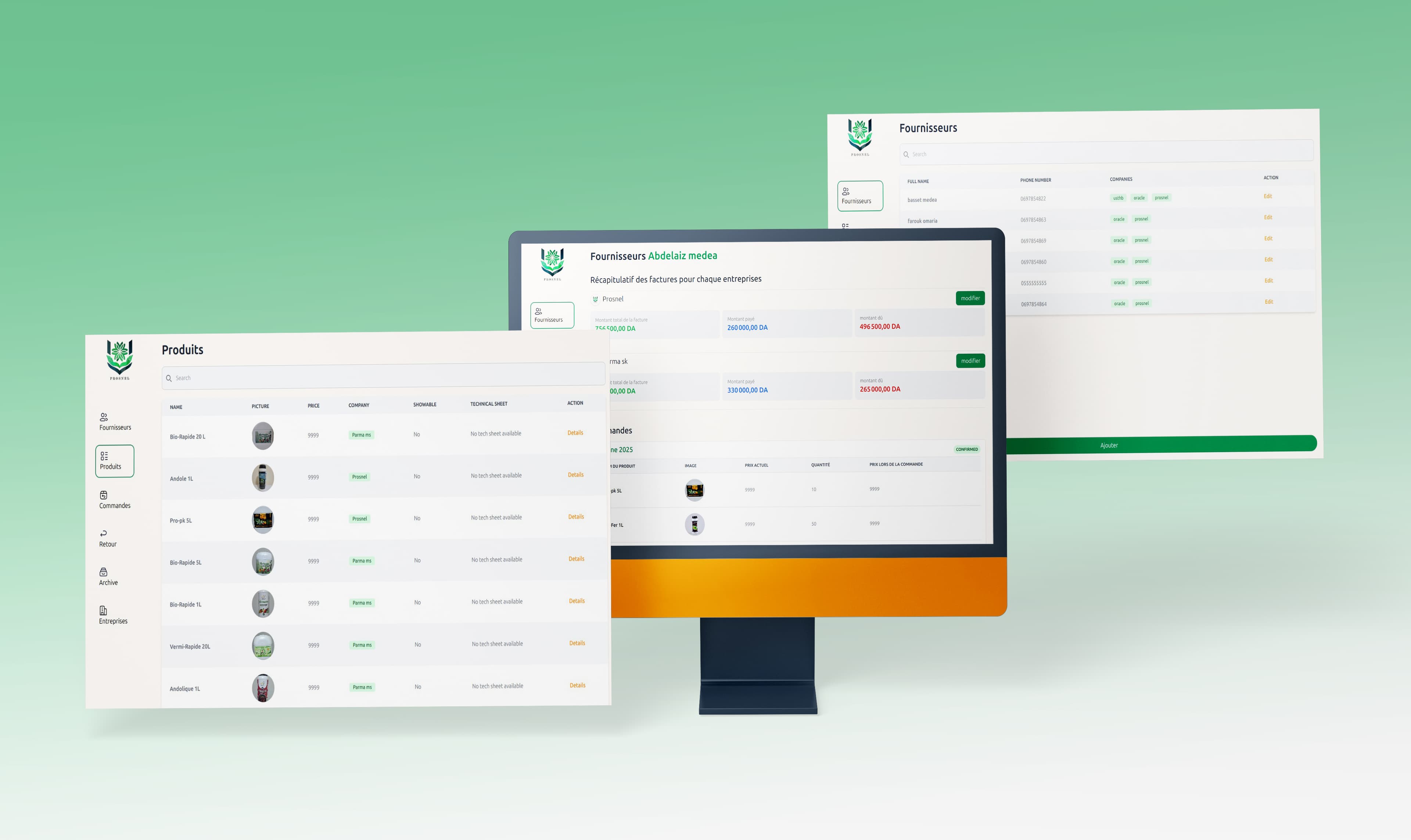 Prosnel - Supplier and Order Management System